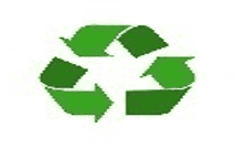 Green recycling symbol with three arrows forming a triangle, representing the concept of recycling and sustainability, on a white background.